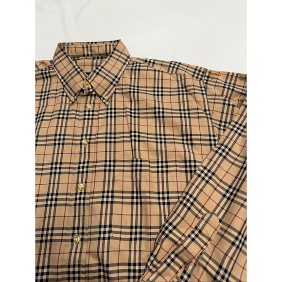 Burberry London Nova Check Men’s Plaid Long Sleeve Button Down Shirt Size Large - Picture 2 of 9